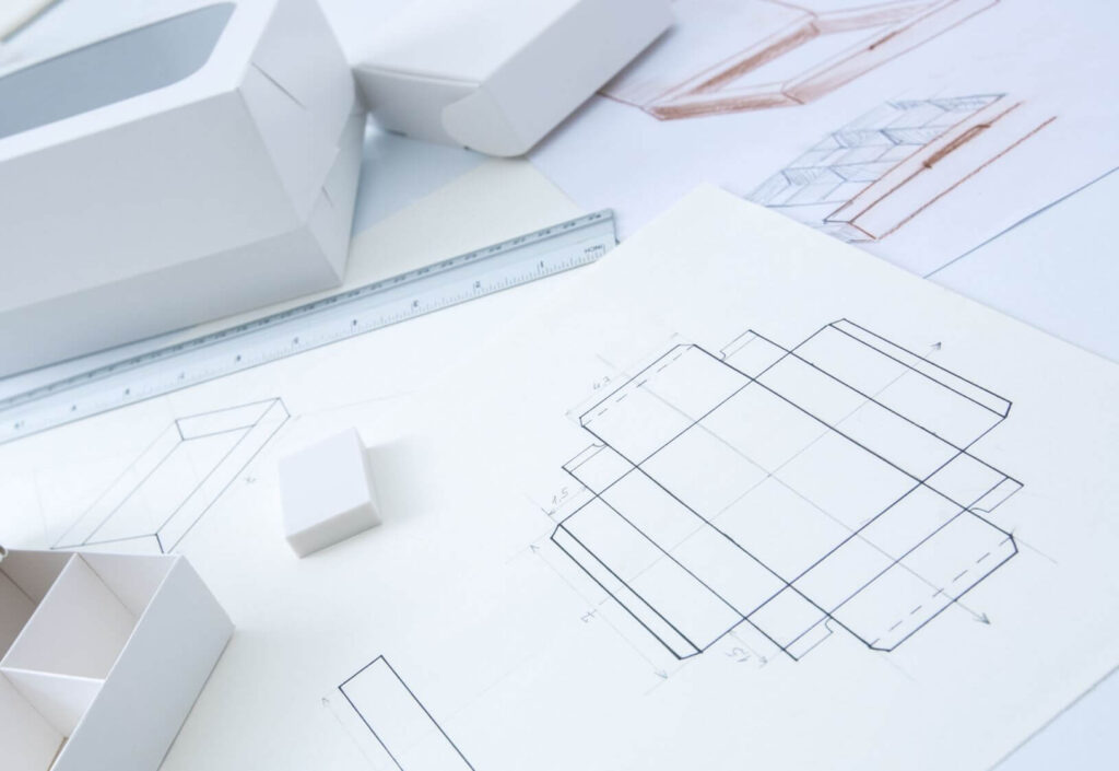 Ruler and drawing instruments for prototyping.