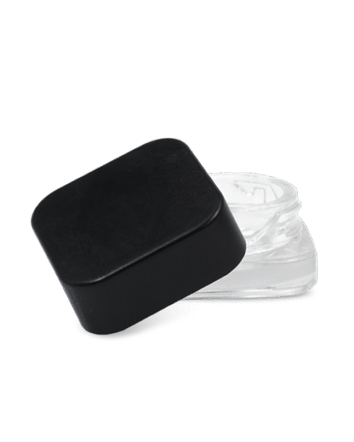 CHILD RESISTANT 5ML SQUARE CLEAR GLASS JAR WITH LID